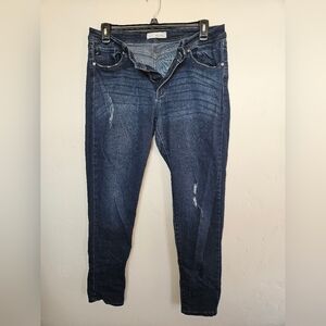 KanCan Deep Indigo Denim Jeans Minor Distressing